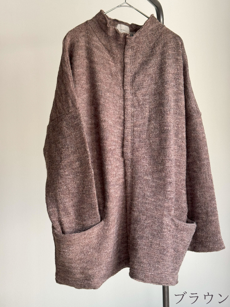 men'sオフネックzipカーディガン