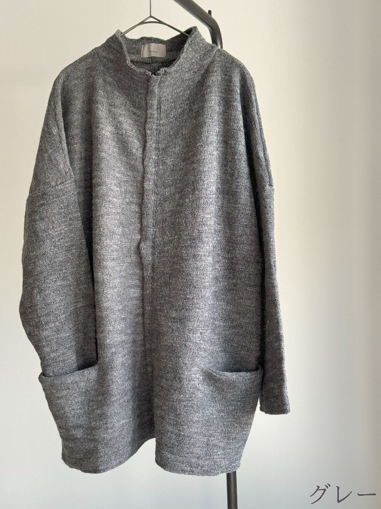 men'sオフネックzipカーディガン