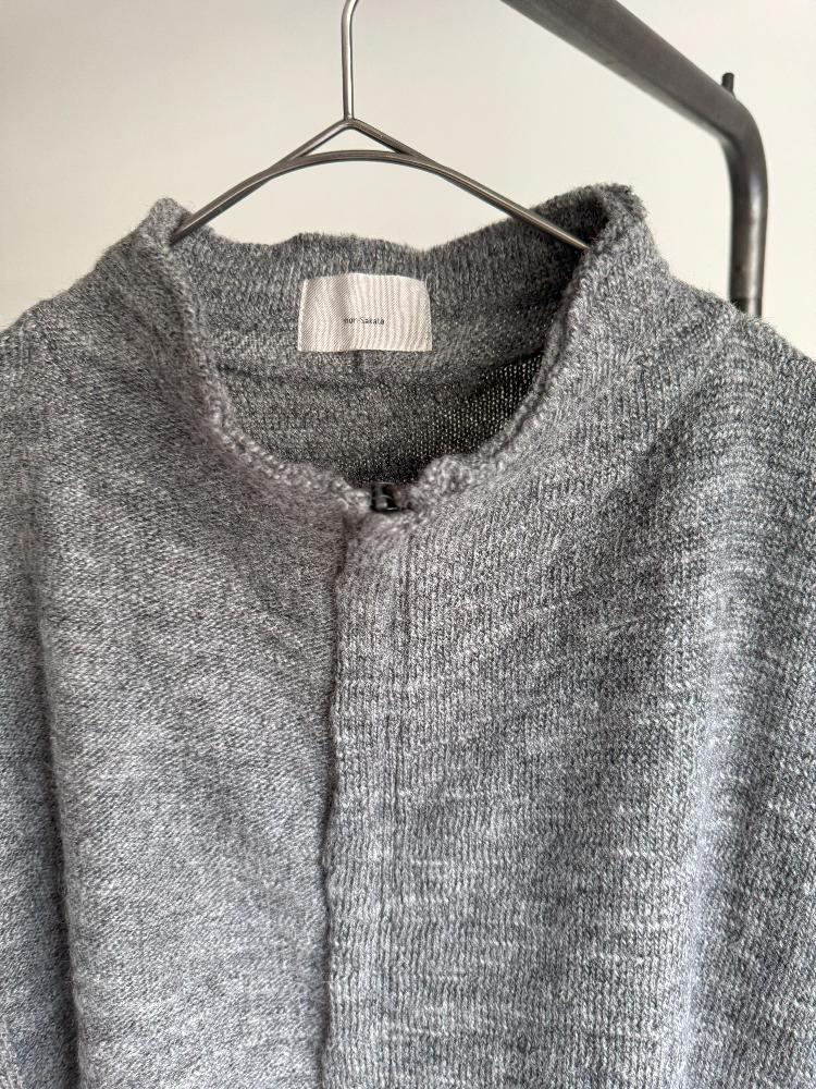 men'sオフネックzipカーディガン