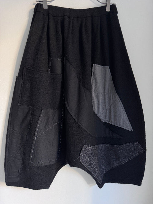 パッチサルエルパンツ（ブラックＡ）