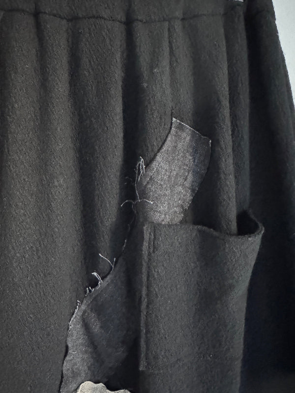 パッチサルエルパンツ（ブラックＡ）