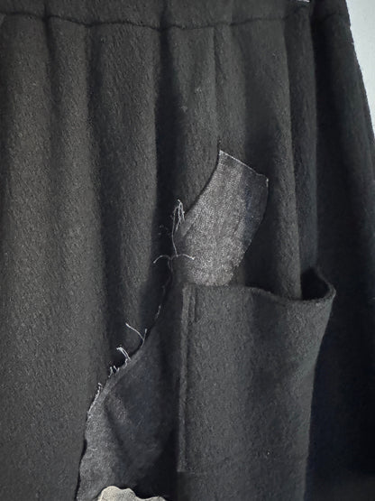 パッチサルエルパンツ（ブラックＡ）