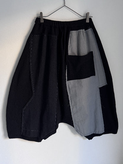 パッチサルエルパンツ（ブラックB）